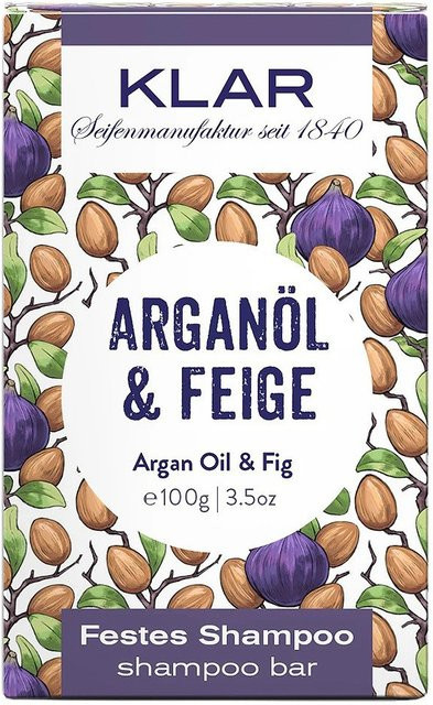 KLAR Festes Shampoo Arganöl + Feige, 100g, trockenes Haar - Bild 1