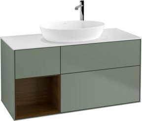 V&B Waschtischunterschrank Finion mit Wandbeleuchtung, Farbe: Weiß lackiert, Breite: 120 cm, Tiefe: 50,1 cm, Höhe: 50,1 cm - Bild 1