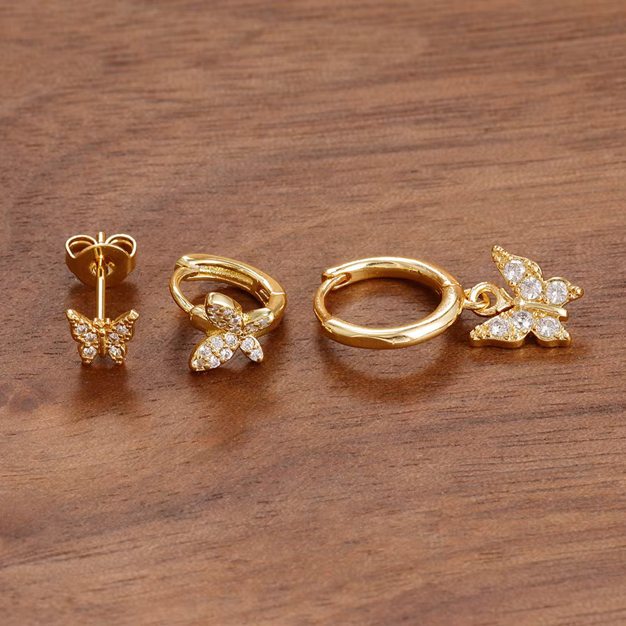 Maodane Creolen Set, 14K vergoldet, Zirkonia, Damen - Bild 2