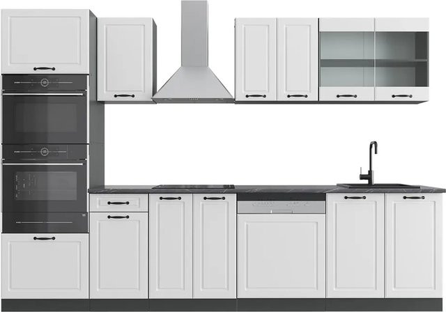 Vicco Küchenzeile R-Line Landhaus in Weiß und Anthrazit, Breite: 300 cm - Bild 2