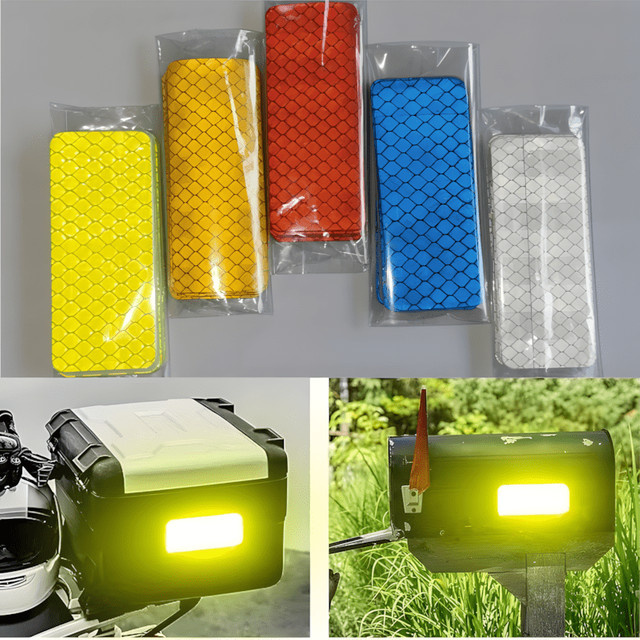 50 Stück selbstklebende reflektierende Aufkleber in Multicolor aus Kunststoff für Fahrräder, Motorräder, Reisekoffer und Briefkästen - Bild 1