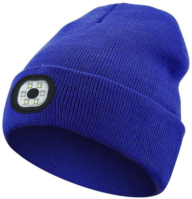 LED-Leuchtmütze mit Bluetooth-Kopfhörern für kabellose Musik in Navy Blau - Bild 1