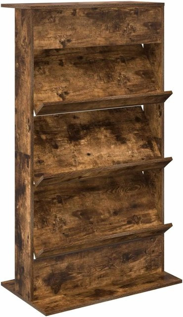 vidaXL Magazinregal aus Holzwerkstoff in Geräucherte Eiche, B/T/H: 70 x 41 x 126 cm - Bild 1
