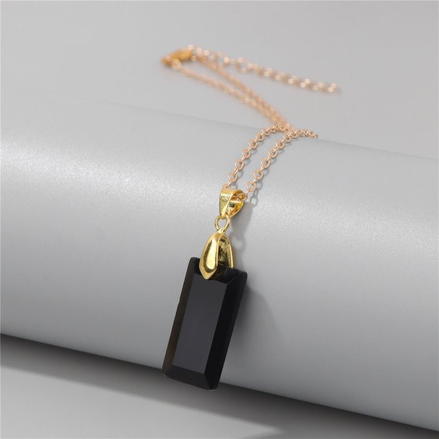 Halskette Obsidian, Dalmatiner, Rosenquarz, Unisex, Gold - Bild 1
