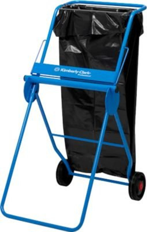 Fahrbarer Bodenständer von Kimberly Clark mit Halterung für Abfallsäcke in Blau, H: 109 cm, B: 50 cm, T: 74 cm - Bild 2