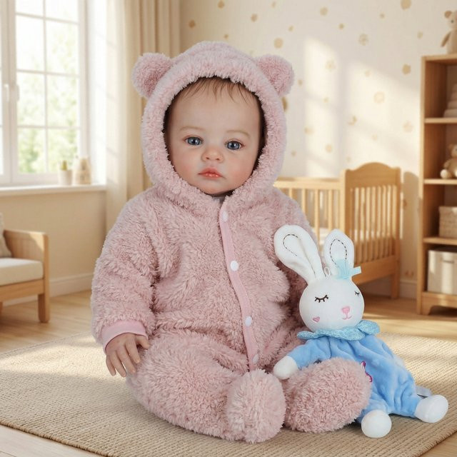 NPK Reborn-Babypuppe, 18 Zoll, Ganzkörper-Stoffpuppe, Rosa, Plüsch / Textil - Bild 1