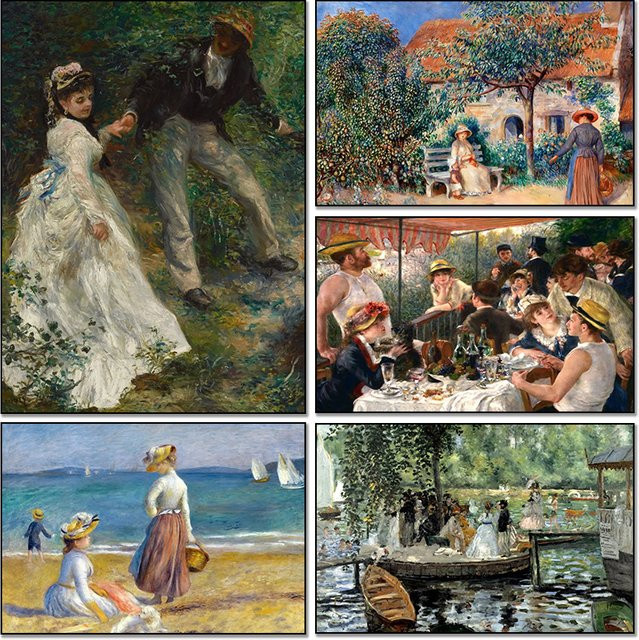 Kunstposter Der Abendessenzauber von Pierre Auguste Renoir, Vintage Gemäldereproduktion auf Papier, Mehrfarbig - Bild 1