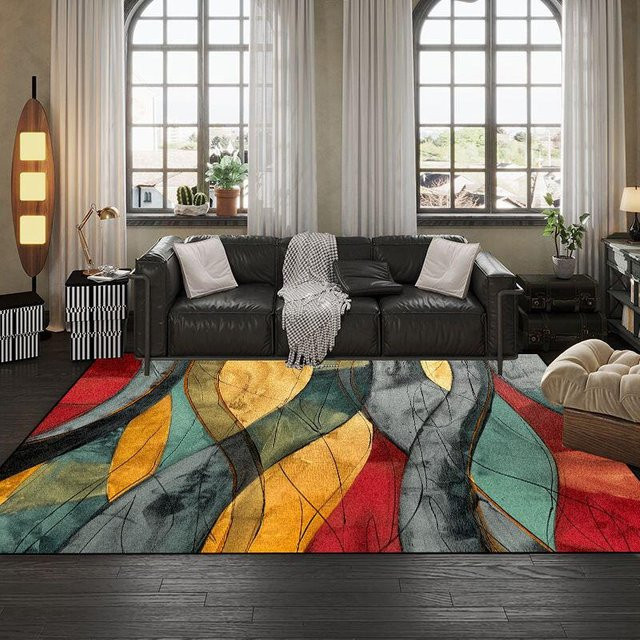 Wucifang Jewelry Teppich mit abstraktem geometrischem Design, rutschfest und waschbar, mehrfarbig, B/T: 140 x 200 cm - Bild 1