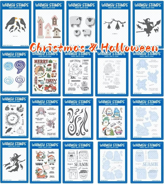 Metall-Stanzformen Set mit Hexe und Pinguin sowie transparente Stempel für Scrapbooking und Bastelarbeiten in Multicolour - Bild 1