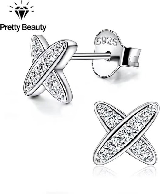 Pretty Beauty Kreuz-Ohrstecker 925 Silber, Diamant, Damen - Bild 1