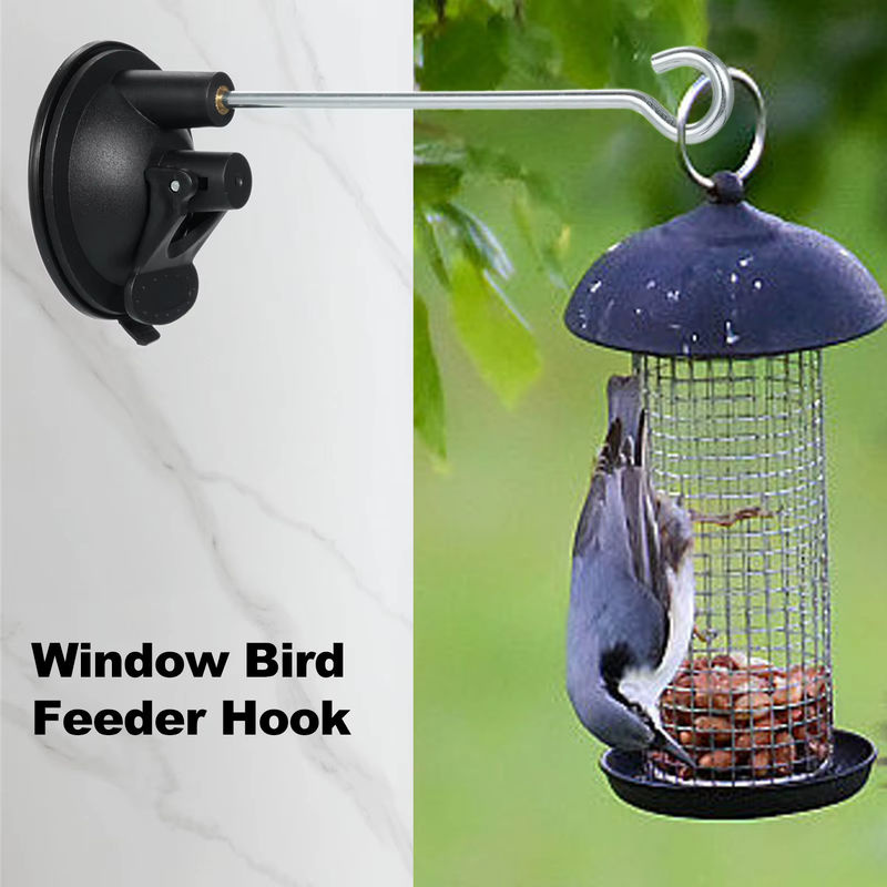 4er Pack Fenster Saugnapf Kleiderbügel für Vogelhäuschen, Windspiele und Pflanzen, Haken mit starkem Saugnapf - Bild 2