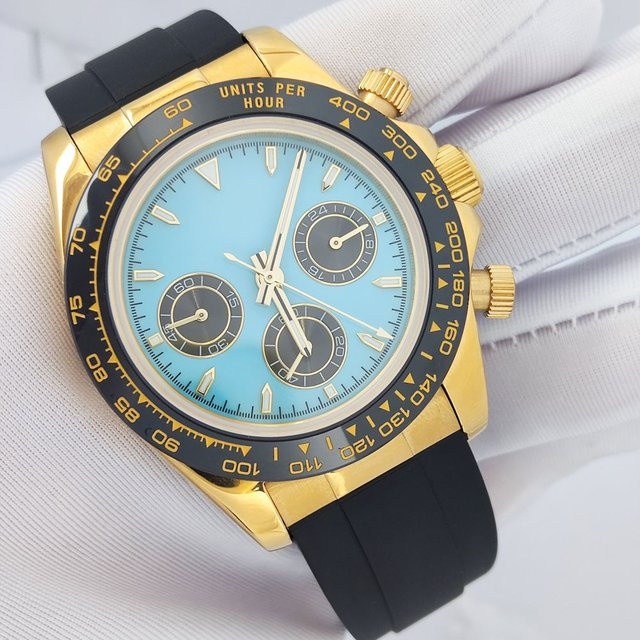 OUMASHI Chronograph, Gold, Kautschukarmband, 39 mm, Herren - Bild 1