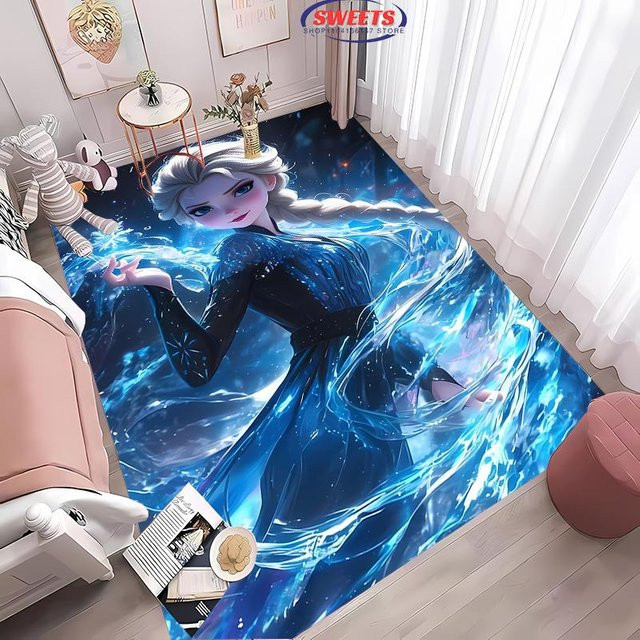 Disney Frozen Elsa Magischer Eis Teppich für das Kinderzimmer in Blau, B/B: 50 x 80 cm - Bild 1