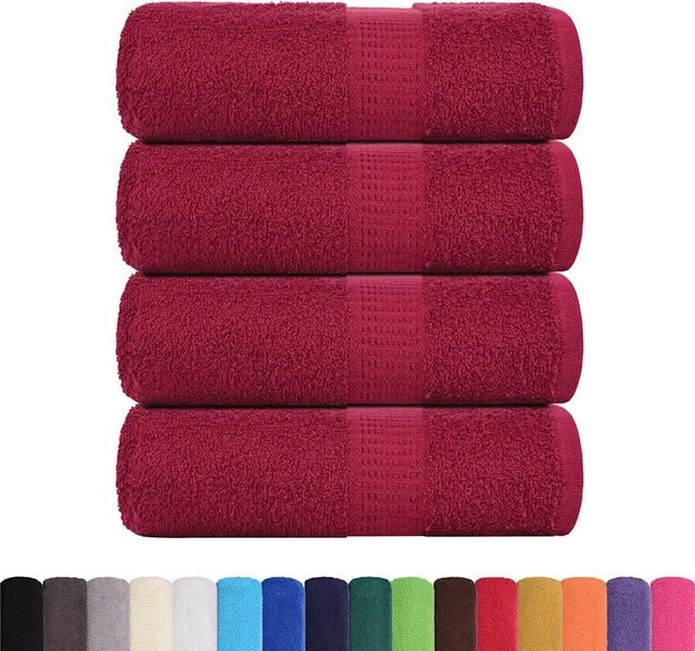 vidaXL Waschhandtücher FROGN 4-teiliges Set aus 100% Baumwolle in Bordeaux Rot, B/H: 30 x 30 cm - Bild 1
