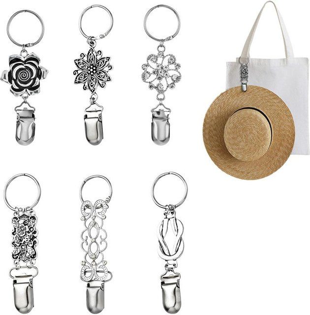Taschenhut-Clip Metallblume, gray, Herren - Bild 1