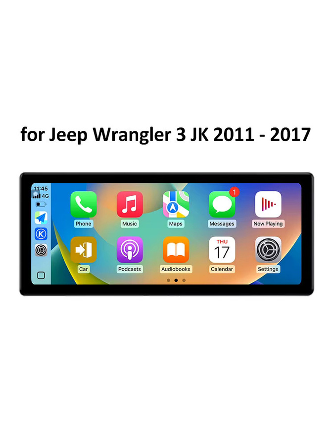 LIARO-NAVI Android 15 Multimedia Player mit GPS, WiFi und Bluetooth für Jeep Wrangler JK 2011-2017, QLED HD Bildschirm, Drahtloses CarPlay, Schwarz - Bild 6