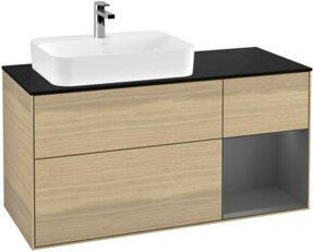 V&B Waschtischunterschrank Finion mit Wandbeleuchtung, Anthrazit, Breite: 120 cm, Tiefe: 50,1 cm, Höhe: 50,1 cm - Bild 1