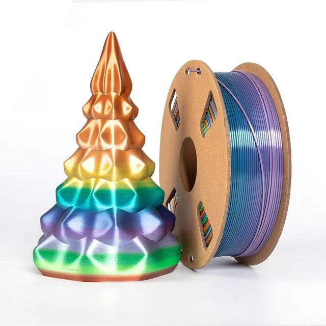 MANLANG Seiden-Regenbogen PLA Filament 1,75mm Mehrfarbiges FDM 3D-Drucker-Filament 1kg Spule - Bild 1