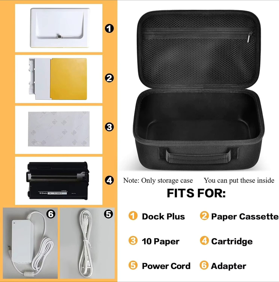 Schutzhülle in Schwarz kompatibel mit Kodak Dock Plus und Kodak Dock Premium Wi-Fi tragbaren 4x6 Zoll Instant-Fotodruckern mit Bluetooth und Wi-Fi Unterstützung - Bild 2
