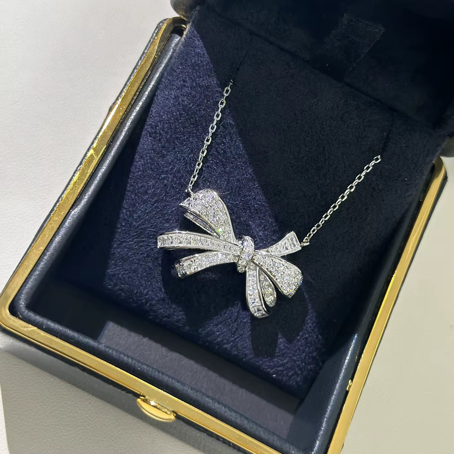 MESSITOK Diamant-Schleifenanhänger, 925 Silber, Diamant, Zirkonia, Damen - Bild 3