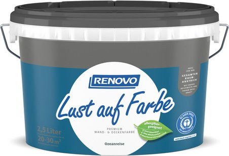 RENOVO Dispersionsfarbe Wand- und Deckenfarbe matt Blau 2,5 l - Bild 1