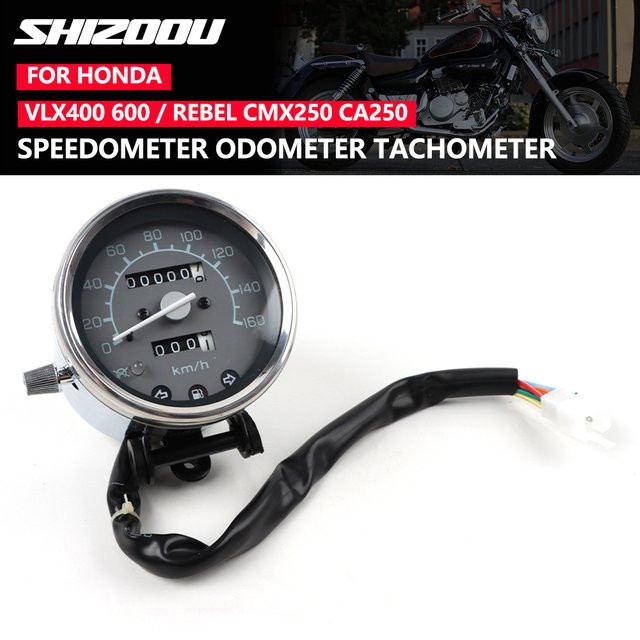 SHIZOOU Motorrad-Kraftstoffanzeige mit Tachometer und Drehzahlmesser als Instrumentencluster für Honda Steed VT VLX 400 600 Rebel CA250 CMX250 - Bild 1