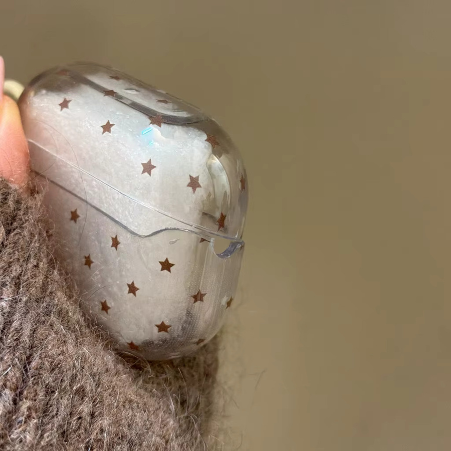 Transparente Stoßfeste Schutzhülle mit braunen Sternen für Samsung Galaxy Buds 4 Pro, 3 Pro, 2 Pro, FE und Live - Bild 2