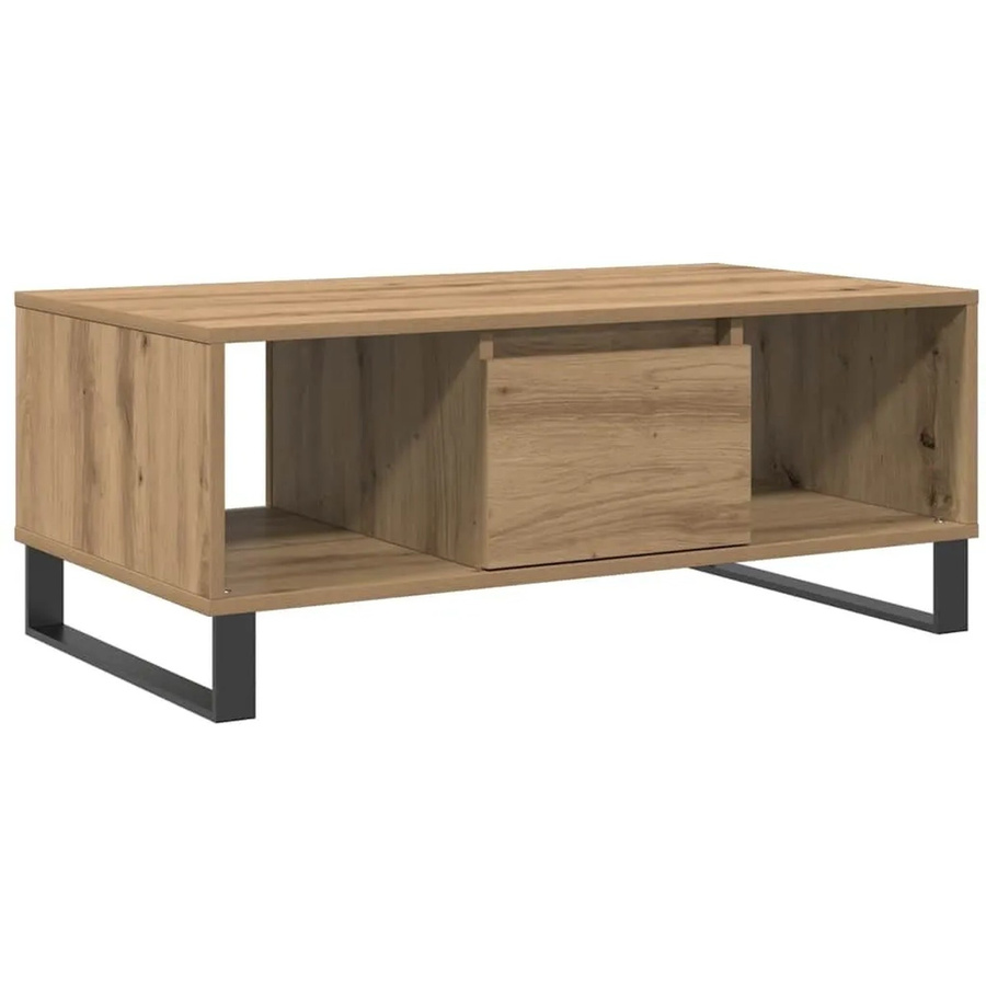vidaXL Couchtisch Artisan-Eiche in Braun aus Holzwerkstoff und Metall, B/T/H: 90 x 50 x 36,5 cm - Bild 2