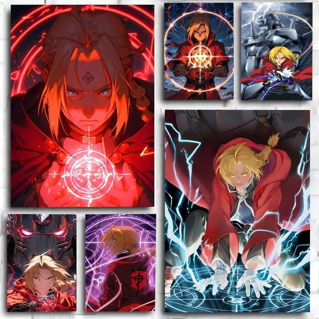 Kayou Fullmetal Alchemist Anime-Poster Kunstdruck aus Papier in Multicolour, B: 15,0 cm, H: 10,0 cm - Bild 1