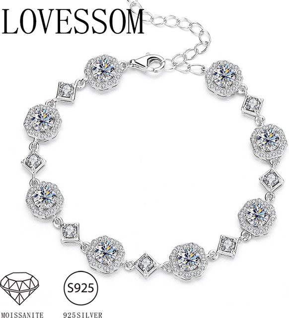 LOVESSOM Armband, 925 Sterling Silber, 4 Karat Moissanit - Bild 1