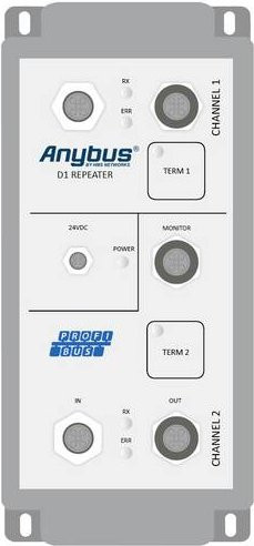Anybus 16121 PROFIBUS Repeater D1 in Grau mit IP 66 Schutzart und 12 V/DC bis 24 V/DC Spannungsbereich - Bild 1
