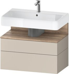 Duravit Waschtischunterschrank Qatego in Beige Matt mit integrierter Beleuchtung und Innenschubladen, Wandhängend, B/T/H: 79 x 47 x 59 cm - Bild 1
