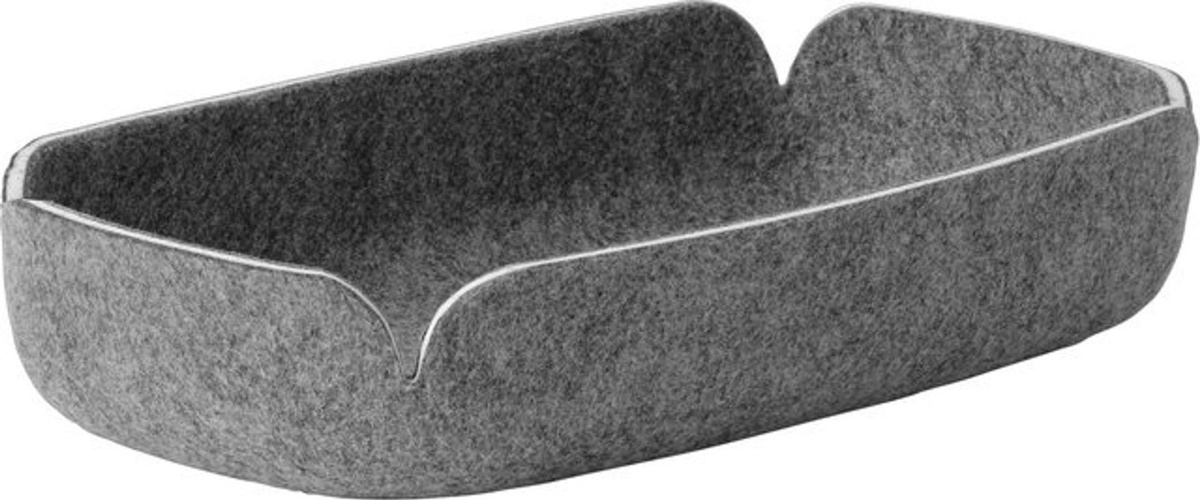 Muuto Restore Tray Grau, Rechteckiges Tablett aus Kunststoff und Textil, B/T/H: 28 x 15 x 5 cm - Bild 1