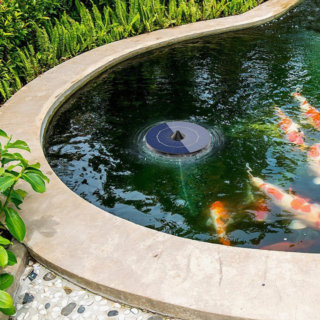 Solar-Teichbelüfter Set mit tragbarer Luftpumpe und 1,5 m Luftschlauch für Aquarien und Fischbecken - Bild 1