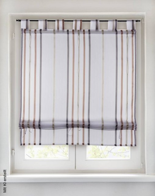 POCOline Bändchenrollo Nicole in Rosé, gestreift, halbtransparent, B/H: 80 x 135 cm - Bild 1