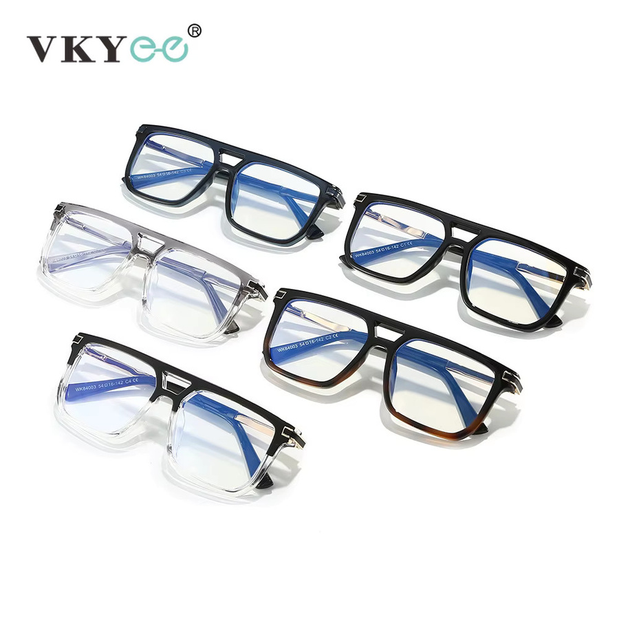 VICKY Lesebrille, Geometrisches Design, Vollrand, Square, Schwarz, Herren - Bild 2