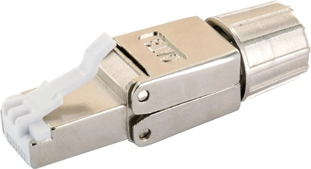 Schwaiger Netzwerkstecker Cat8.1 STP Metall RJ45 in Silber - Bild 1