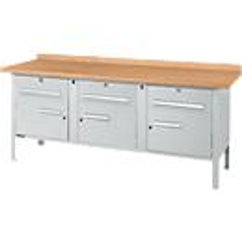 Kastenwerkbank Schäfer Shop Select PW 200-5 in Weißaluminium mit Buche Multiplexplatte, Belastbarkeit bis 750 kg, B/T/H: 200 x 70 x 84 cm - Bild 2