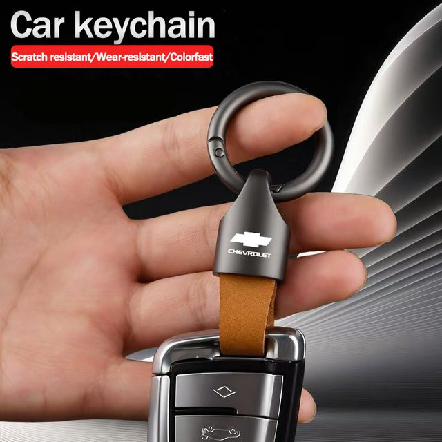 Chevrolet Schlüsselanhänger, Zinklegierung, Leder, Unisex - Bild 1