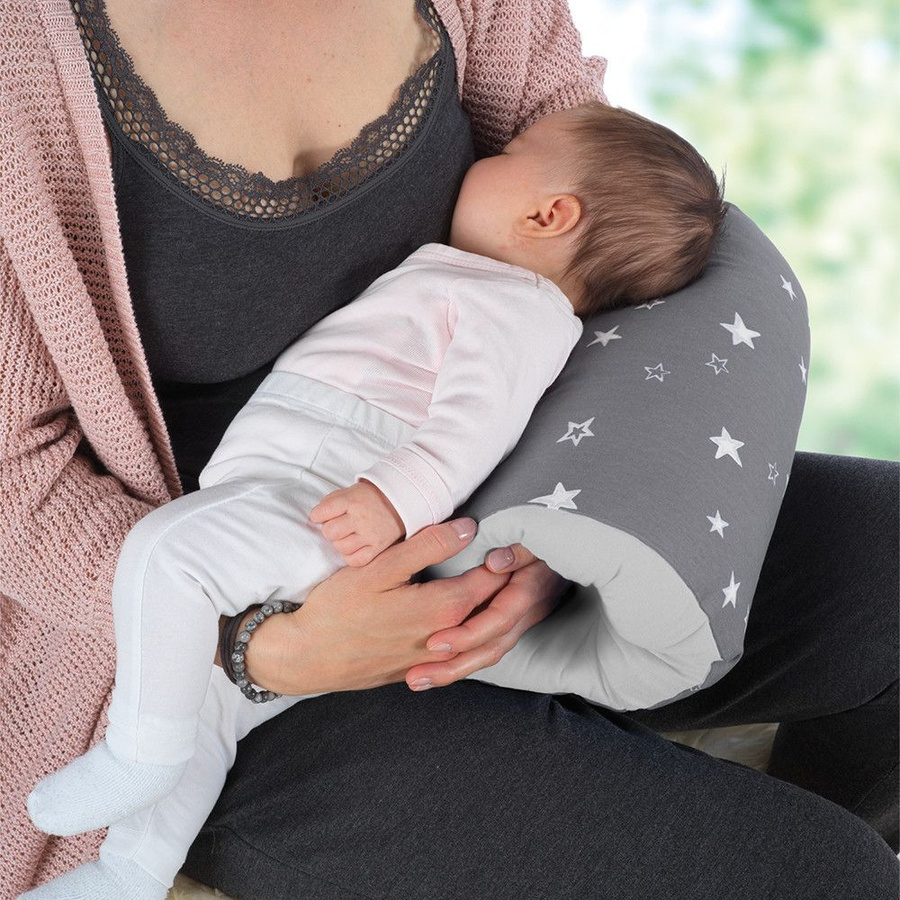 Theraline Stillrolle Sternenhimmel in Grau aus Baumwolle für Babys - Bild 4