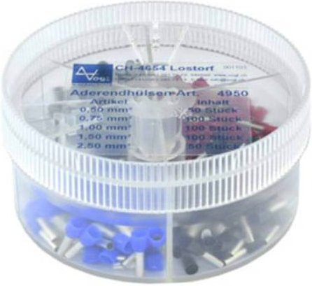 Vogt Aderendhülsen-Sortiment teilisoliert in Weiß, Grau und Multicolour für 0,5 mm², 0,75 mm², 1 mm², 1,5 mm² und 2,5 mm² - Bild 1