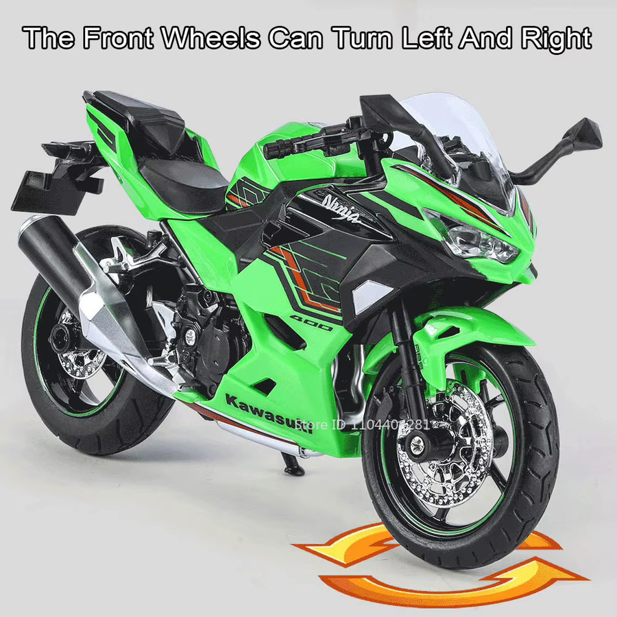 Kawasaki Ninja400 ZX6R, Diecast Modell Motorrad, 1:12, mit Licht - Bild 3