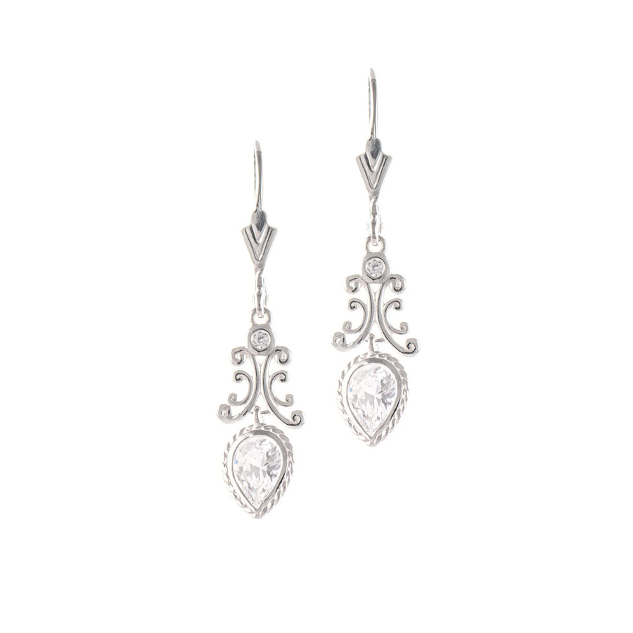 Ohrringe 925 Silber, Zirkonia weiss - Bild 1