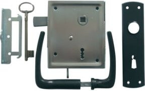 BEVER Kastenschloss-Set 89 BK BB55/8 D60 in Schwarz und Silber mit Buntbart-hebender Falle - Bild 1