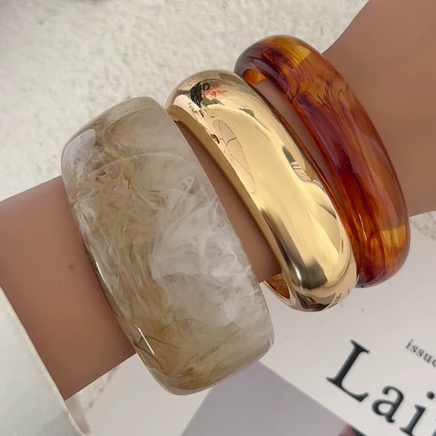 SHIXIN Armbänder, Harz, Braun, Off White, Damen, Vintage - Bild 2
