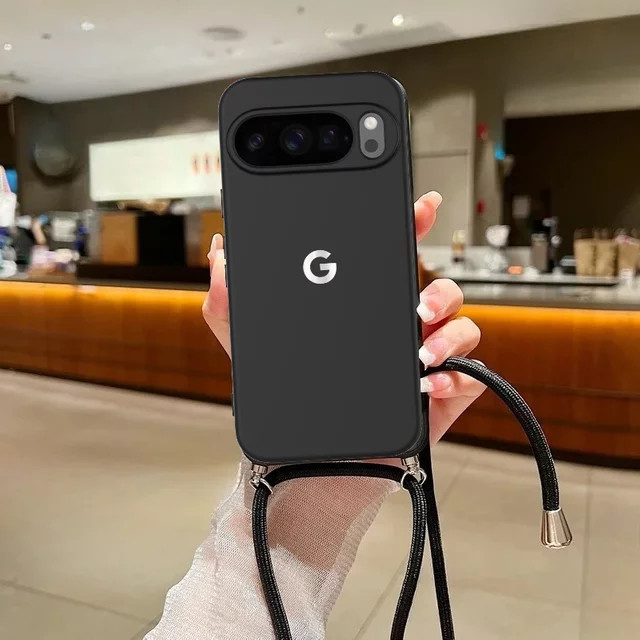 Original Flüssig-Silikon Softcase mit Anti-Verlust-Umhängeband für Google Pixel 11 Pro 10 9 Pro XL 8 in Bonbonfarben - Bild 1