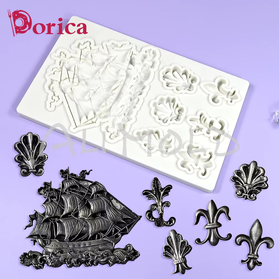 Dorica Segelboot Relief Silikonform für Fondant, Schokolade und Backwerk in Weiß - Bild 3