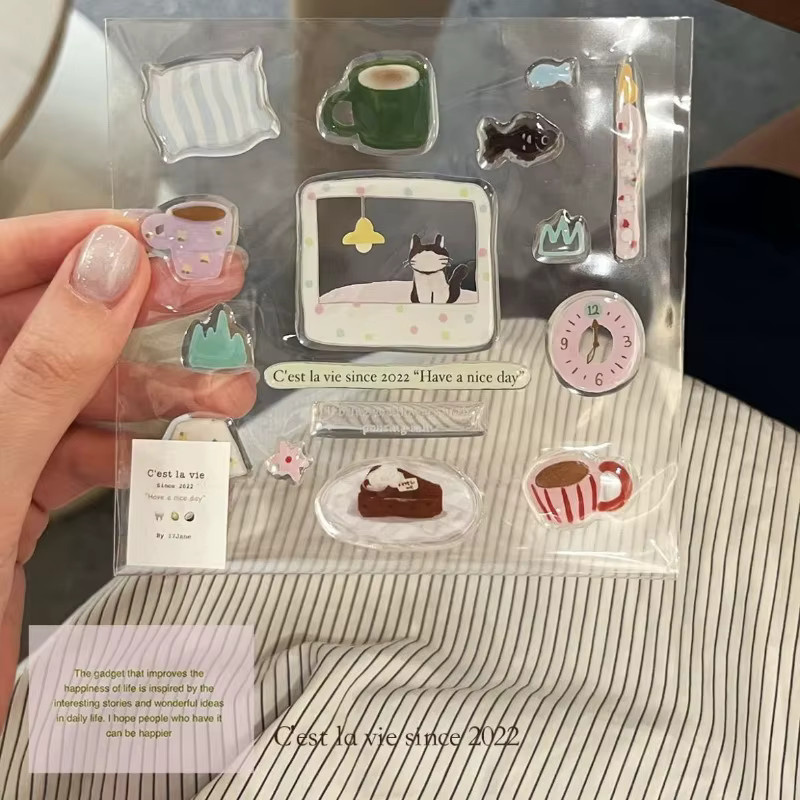 DIY 3D Jelly Sticker Set mit niedlichen Cartoon Motiven wie Katze, Hund und Schneemann in Multicolour zur Dekoration von Tablet, Handyhülle, Laptop und Tagebuch - Bild 2