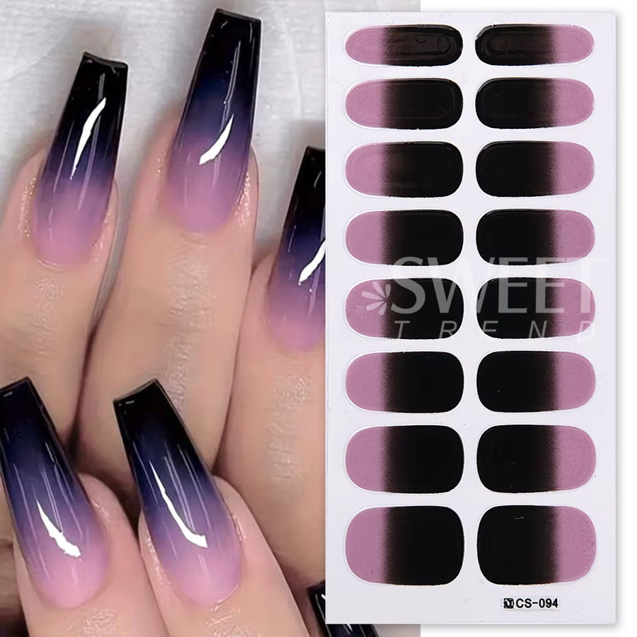 SWEET TREND Nagellack Aufkleber Ombre, 6 Stück, Rosa Blau, Glänzend - Bild 2