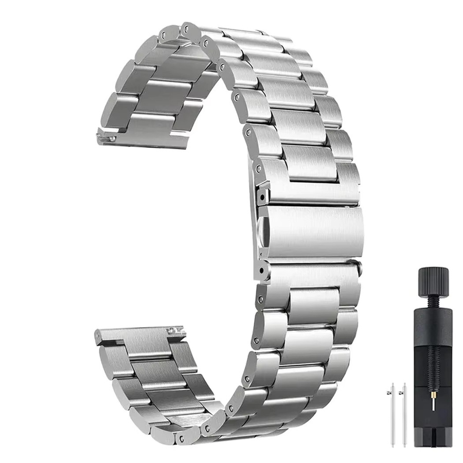 CAOWTAN Uhrenarmband Edelstahl, Silber, 22 mm, Unisex - Bild 1